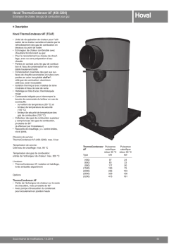 Hoval ThermoCondensor AF (450-3200) Dossier technique 2014