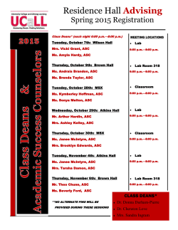 Spring 2015 Res. Hall Advising Schedule