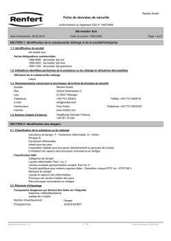 Fiche de donn&eacute;es de s&eacute;curit&eacute;