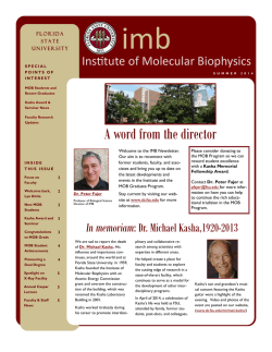 IMB / MOB Newsletter Summer 2014