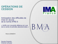 Opérations de cession IFRS 5