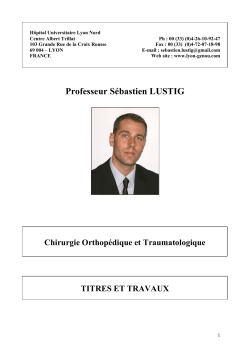 Professeur Sébastien LUSTIG - Lyon School of Knee Surgery