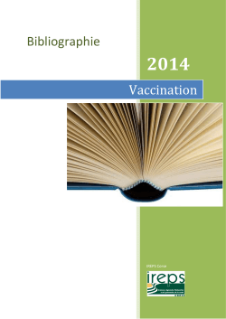 Bibliographie Vaccination 2014