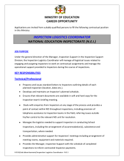 inspection logistics coordinator national education inspectorate (nei)