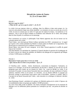 Déroulé des Assises de Nantes 21, 22 et 23 mars 2014