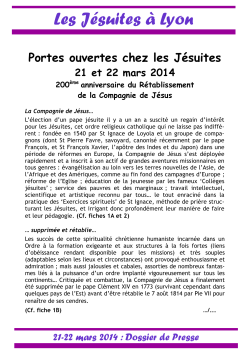 Les Jésuites à Lyon - La famille ignatienne en région lyonnaise