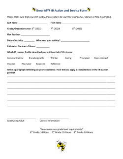 Greer MYP IB Action and Service Form