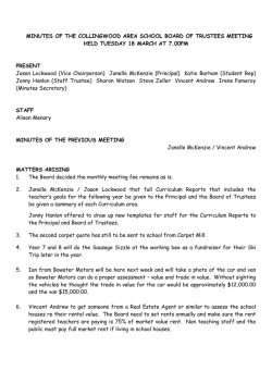 MINUTES OF THE COLLINGWOOD AREA SCHOOL BOARD OF