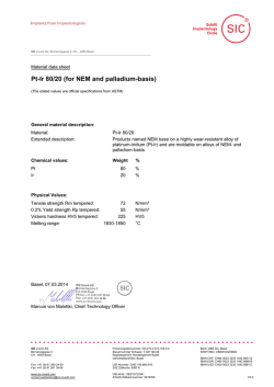 Pt-Ir 80/20 (for NEM and palladium-basis)