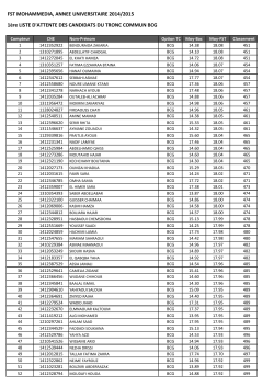 CLASSEMENT LISTES BCG