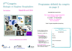 invitation congrès BHH 2014 programme 2014 - CLIN Sud