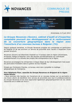 le groupe novances ouvre un bureau a reignier