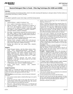NDF Method Neutral Detergent Fiber in Feeds