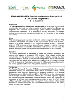 ISWA-WMRAS-NEA Seminar on Waste-to