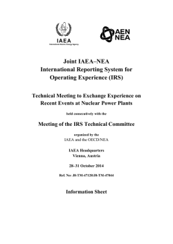 Joint IAEA&ndash;NEA International Reporting System for Operating