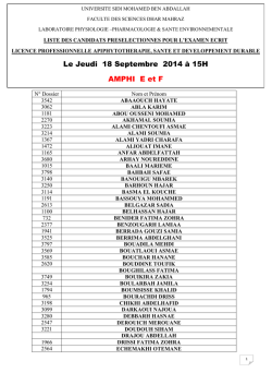 Liste candidats preselectionnes pour examen LPAPI