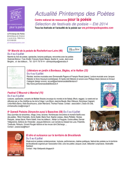 Les festivals de poésie - Le Printemps des Poètes