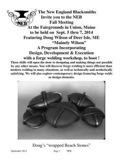 Meet Flyer Fall 2014 - New England Blacksmiths