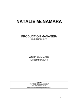 NAT McNamara work summary Sept 2014