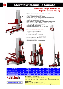 ELEVATEUR MANUEL A FOURCHE - KEMTECH - kemtech