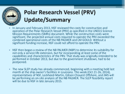 Polar Research Vessel (PRV) Update/Summary