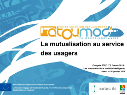 Atoumod : la mutualisation au service des usagers