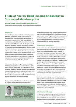 Role of Narrow Band Imaging Endoscopy in