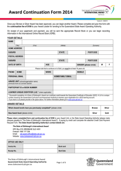 Award Continuation Form 2014