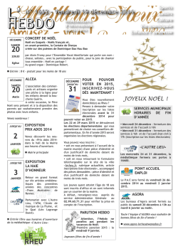 Hebdo n&deg;1662 - Vendredi 19 d&eacute;cembre