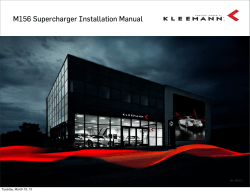 M156 Supercharger Installation Manual - Kleemann