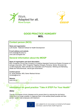 GOOD PRACTICE HUNGARY MOL Contact person (NCO)