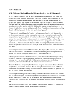 NEWS RELEASE NAZ Welcomes National Promise Neighborhoods