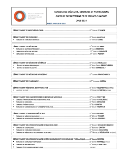 Liste des chefs de départements et de services cliniques