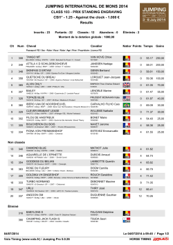 JUMPING INTERNATIONAL DE MONS 2014