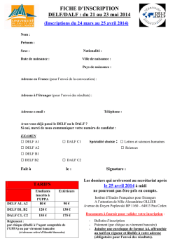 FICHE INSCRIPTION DELF DALF MAI 2014