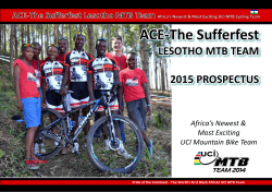 2015 Prospectus - ACE Lesotho MTB Team powered by Unitrans