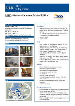 FICHE : R&eacute;sidence Partenaire Priv&eacute;e
