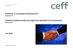 Situations et cas pratiques professionnels Situations
