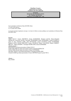 Clauses particulières / délibération du Conseil Municipal