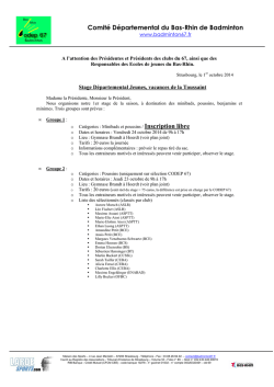 Stage CODEP 67, Vacances de la Toussaint