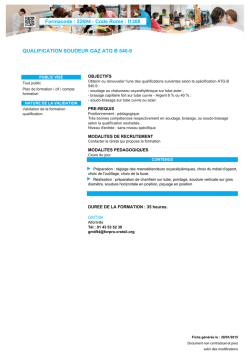 I1308 QUALIFICATION SOUDEUR GAZ ATG B 540-9
