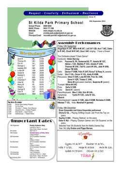 Issue 15: 19th September - St. Kilda Park Primary School