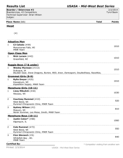 USASA - Mid-West Best Series Results List Heat