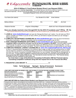 Direct Loan Request - Edgecombe Community College