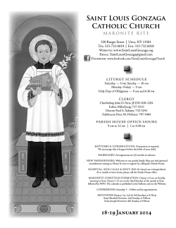 January 18-19 2014 - Saint Louis Gonazaga Church