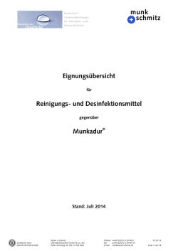 Eignungs&uuml;bersicht (Stand 07/2014)