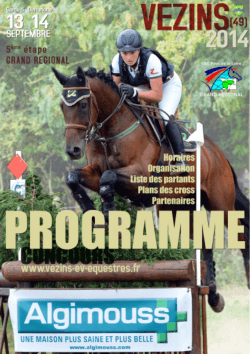 Programme du concours 2014 - Vezins Evénement Equestres
