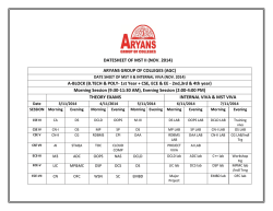 DATESHEET OF MST II (NOV. 2014) ARYANS GROUP OF