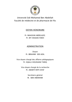 LISTE DES ENSEIGNANTS - Facult&eacute; de M&eacute;decine et de Pharmacie