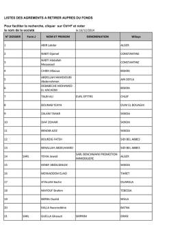 Télécharger la Liste Des Agréments a retirer auprés du